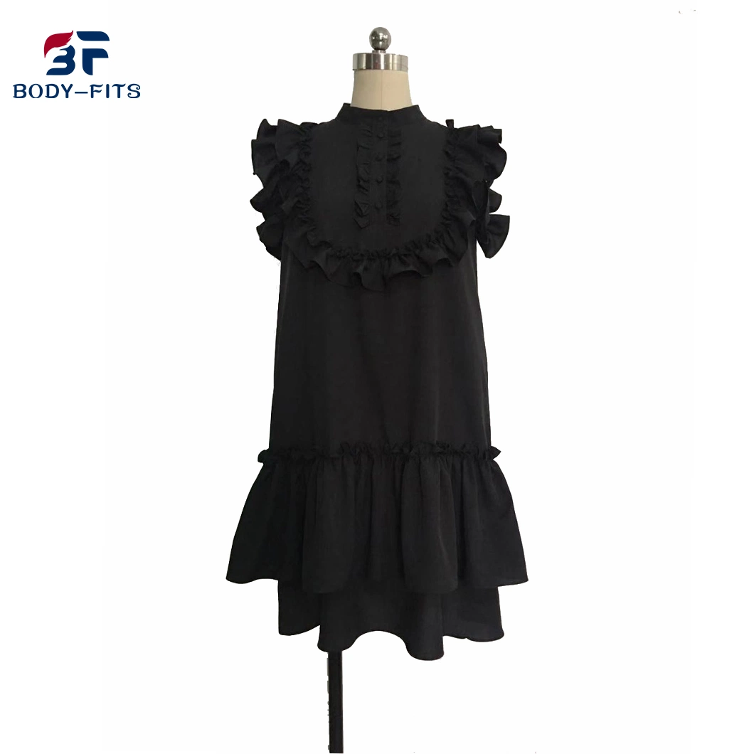 Custom Women Fashion Shirt Dress Peplum Button up Ladies Elegant Summer Dresses