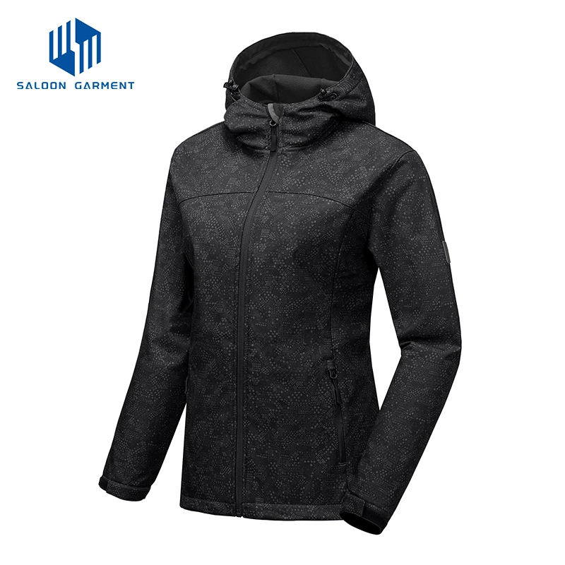 Women&prime;s Fleece Lined Windproof Outerwear Tactical Softshell Jacket for Running Hiking Traveling