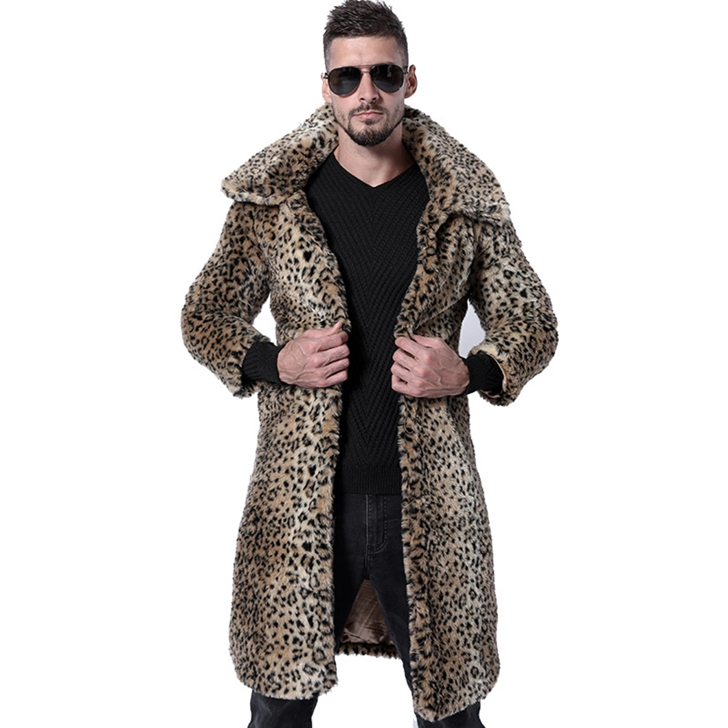 Eco-Friendly Men&prime;s Faux Fur Coat: European &amp; Us Style