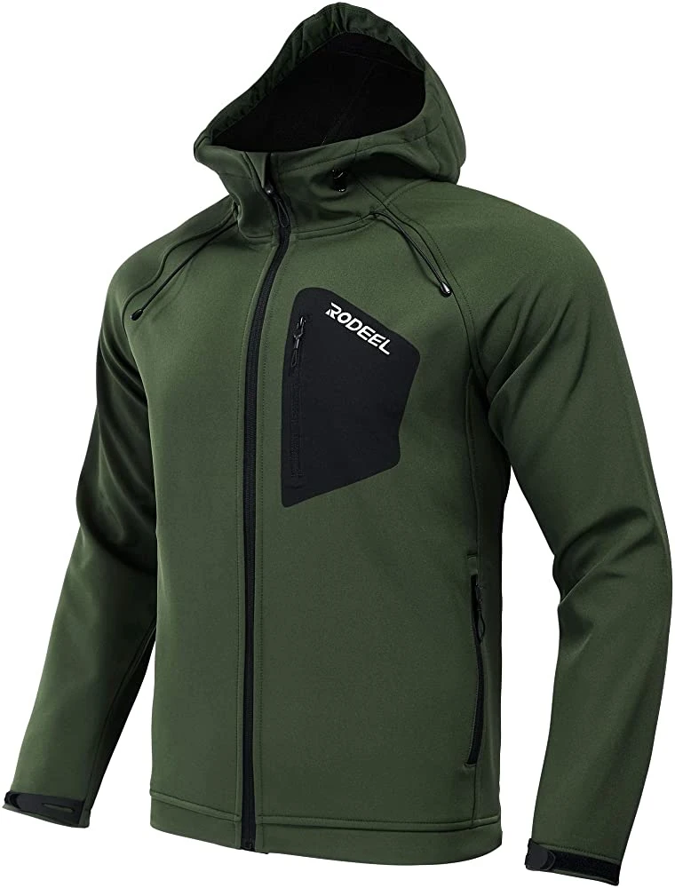 Men&prime; S Softshell Front-Zip Windproof /Waterprrof/Breathable Jacket with Hood