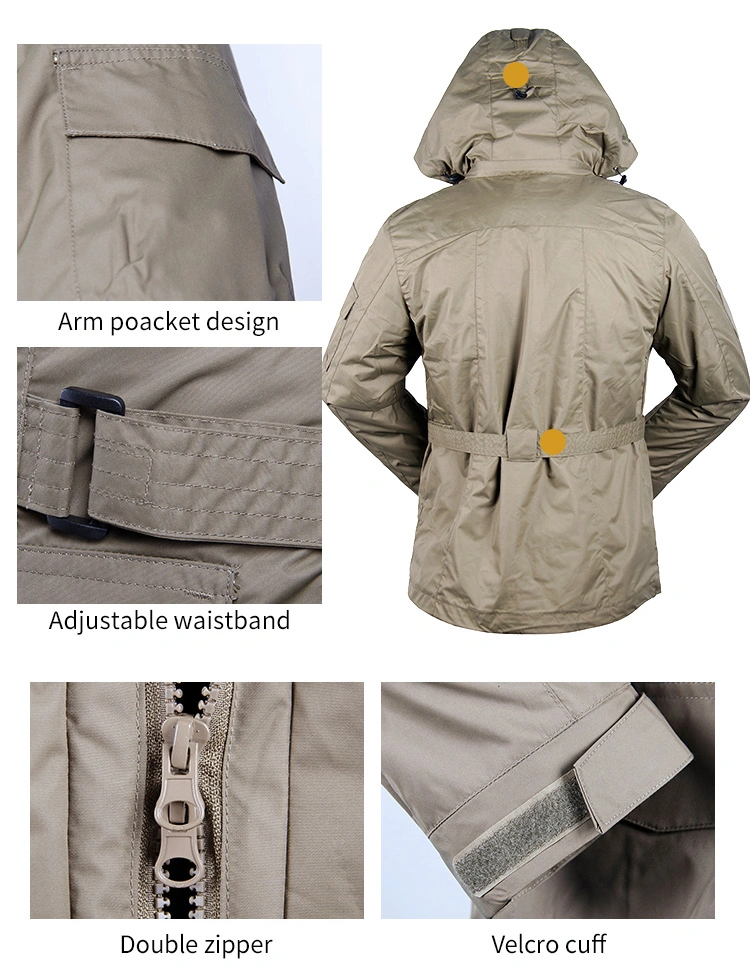 Khaki Causal 3 in 1 Fleece Lined Hiking Jacket