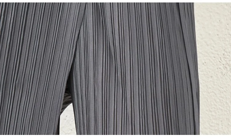 Straight Pleated Wide-Leg Pants for Women Spring and Summer Thin High-Waisted Nine-Point Casual Pants