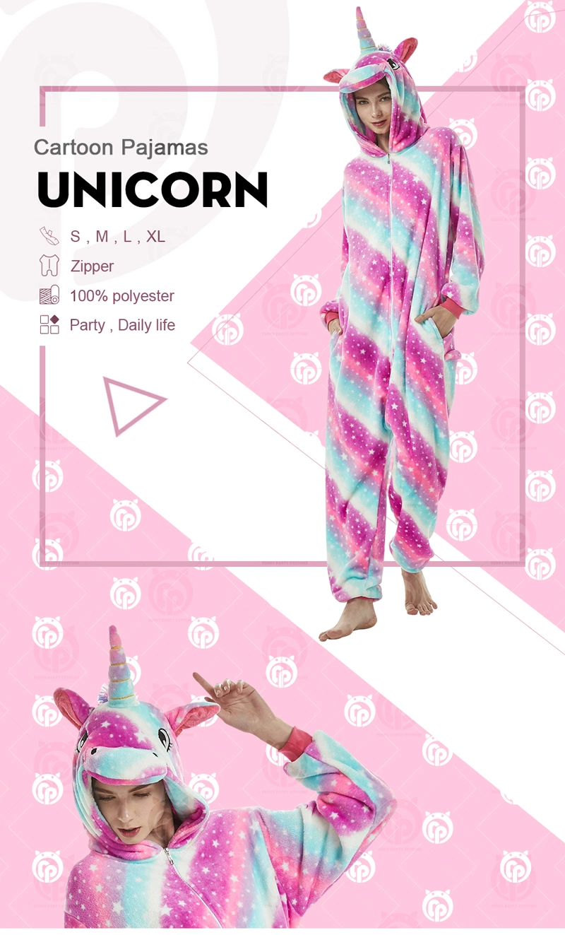 Factory Popular Unicorn Style Stripe Star Unicorn Polar Pijama Fleece