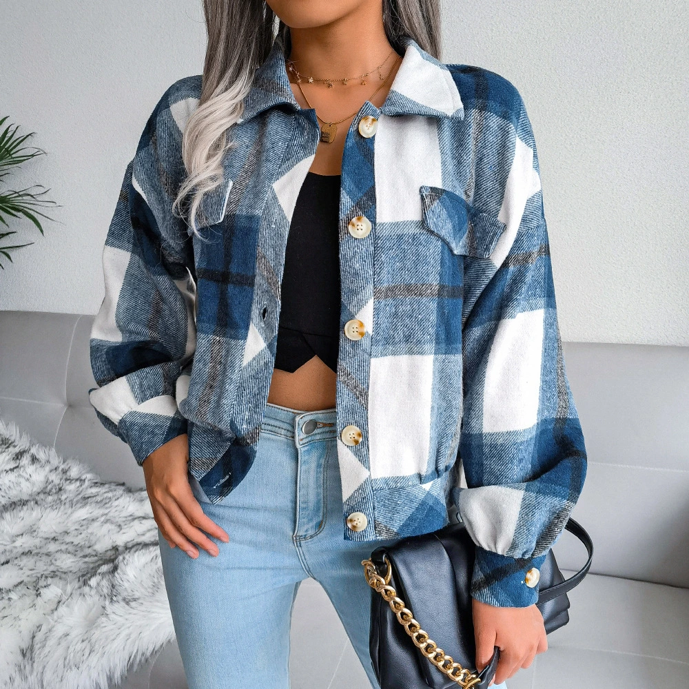 Woman Joint Turn-Down Collar Casual Short Jacket