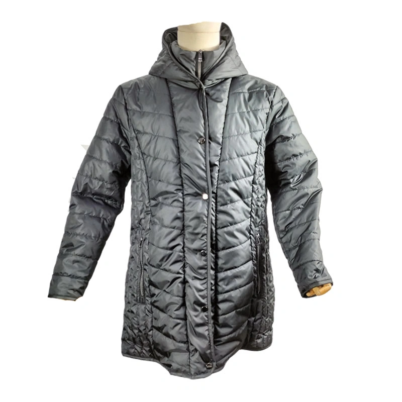 Adult Winter Hooded Long Style Stand Collar Black Padded/Quilted Coat Down Jacket Ladies /Men&prime; S Fashion Light Weight Puffer Jacket with Direct Hood