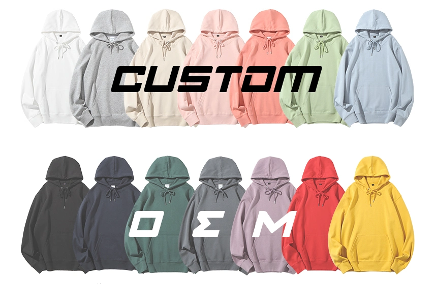 Plus Size Leisure High Street Embroidery Custom Printing Fleece Inside Hoodie Pullover