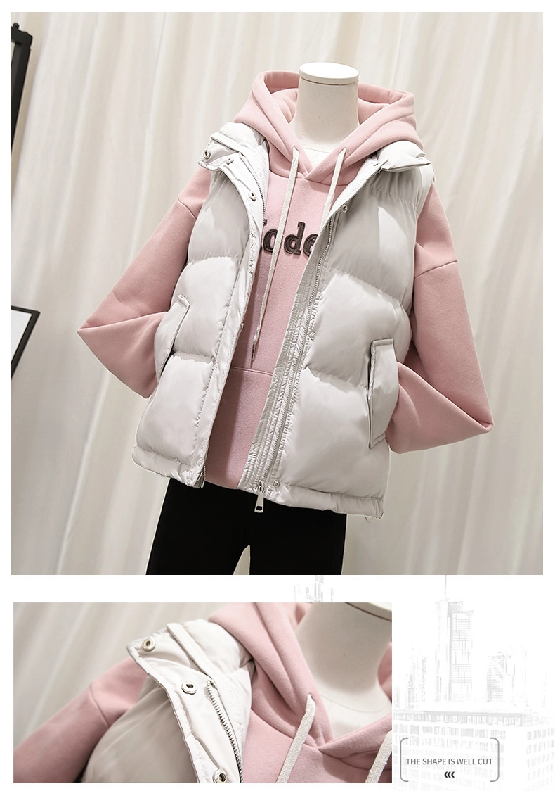 Down Vest Women&prime;s Short Loose Canvas Outer Wear Horse Jacket