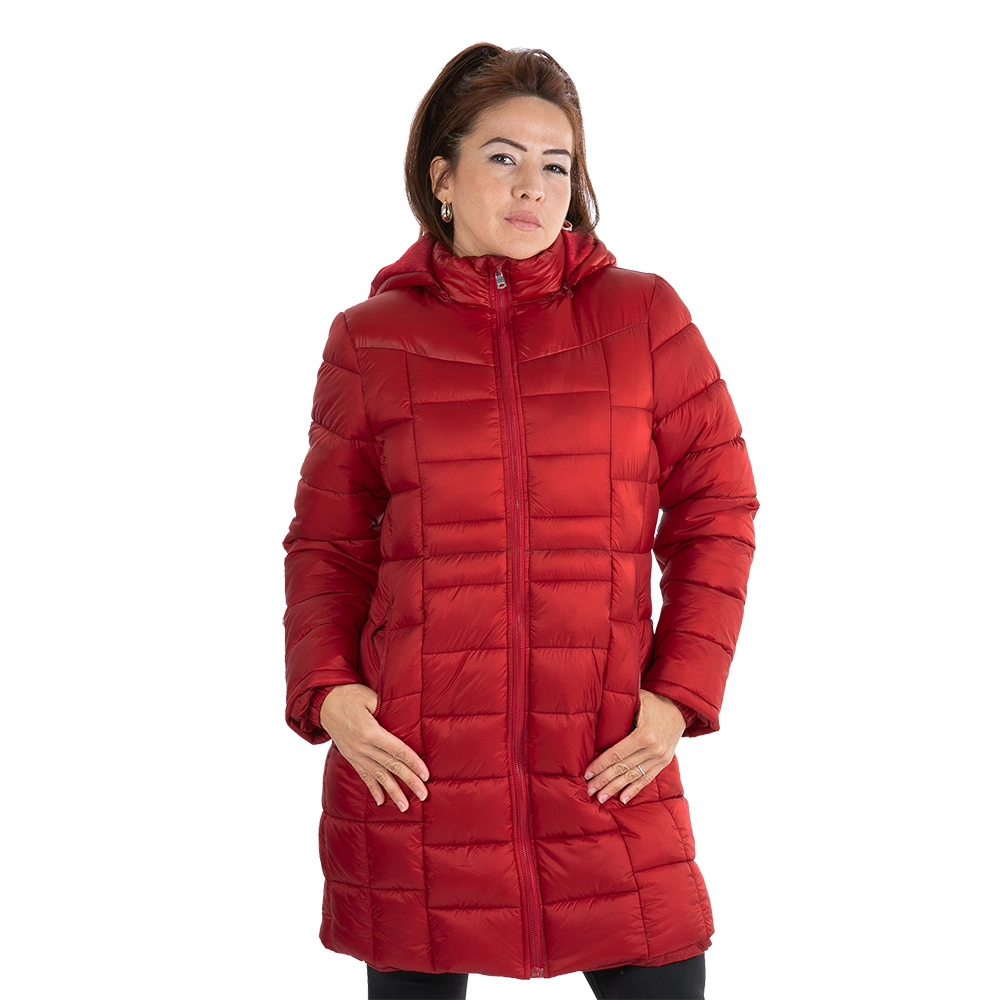 Women&prime;s Winter Hooded Long Padded Coat Down Jacket Ladies Puffer Jacket