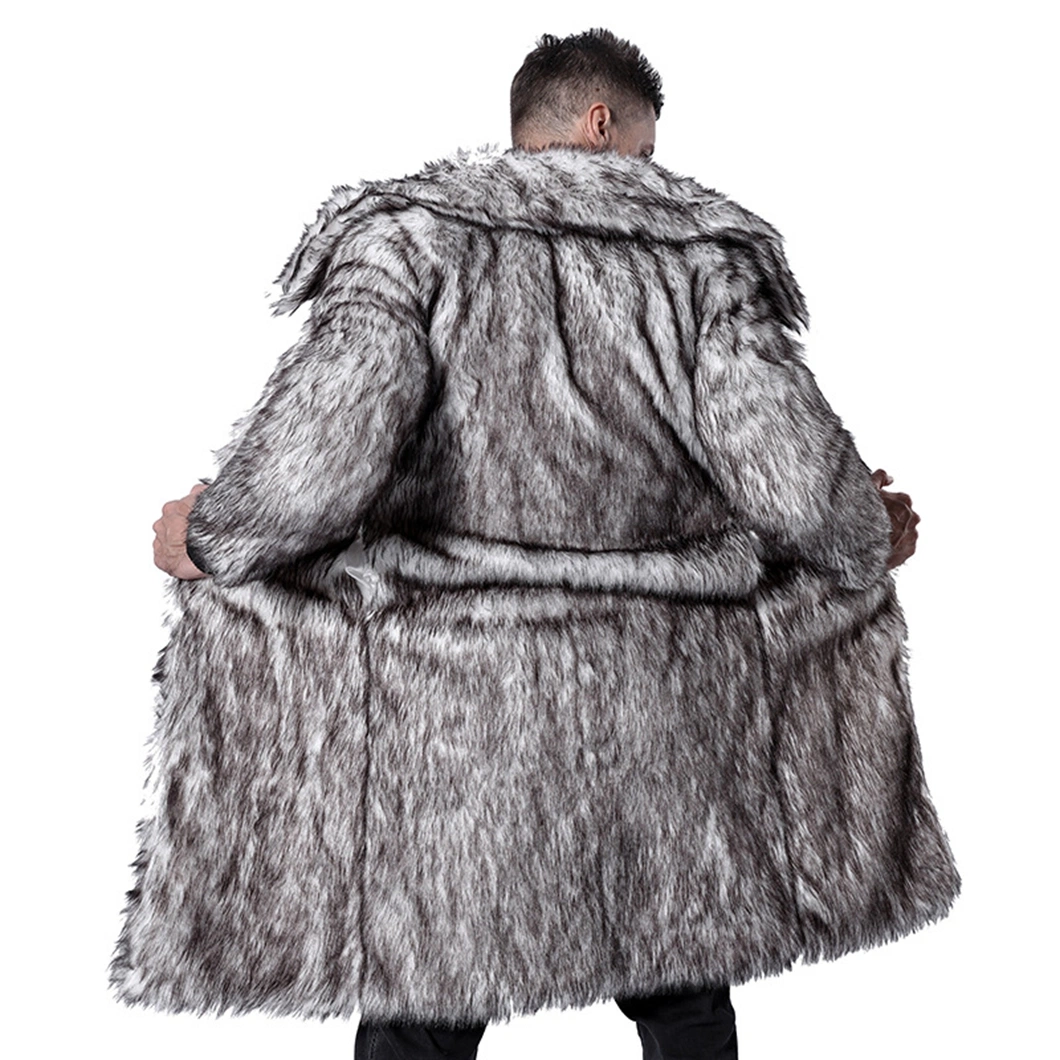 Eco-Friendly Men&prime;s Faux Fur Coat: European &amp; Us Style