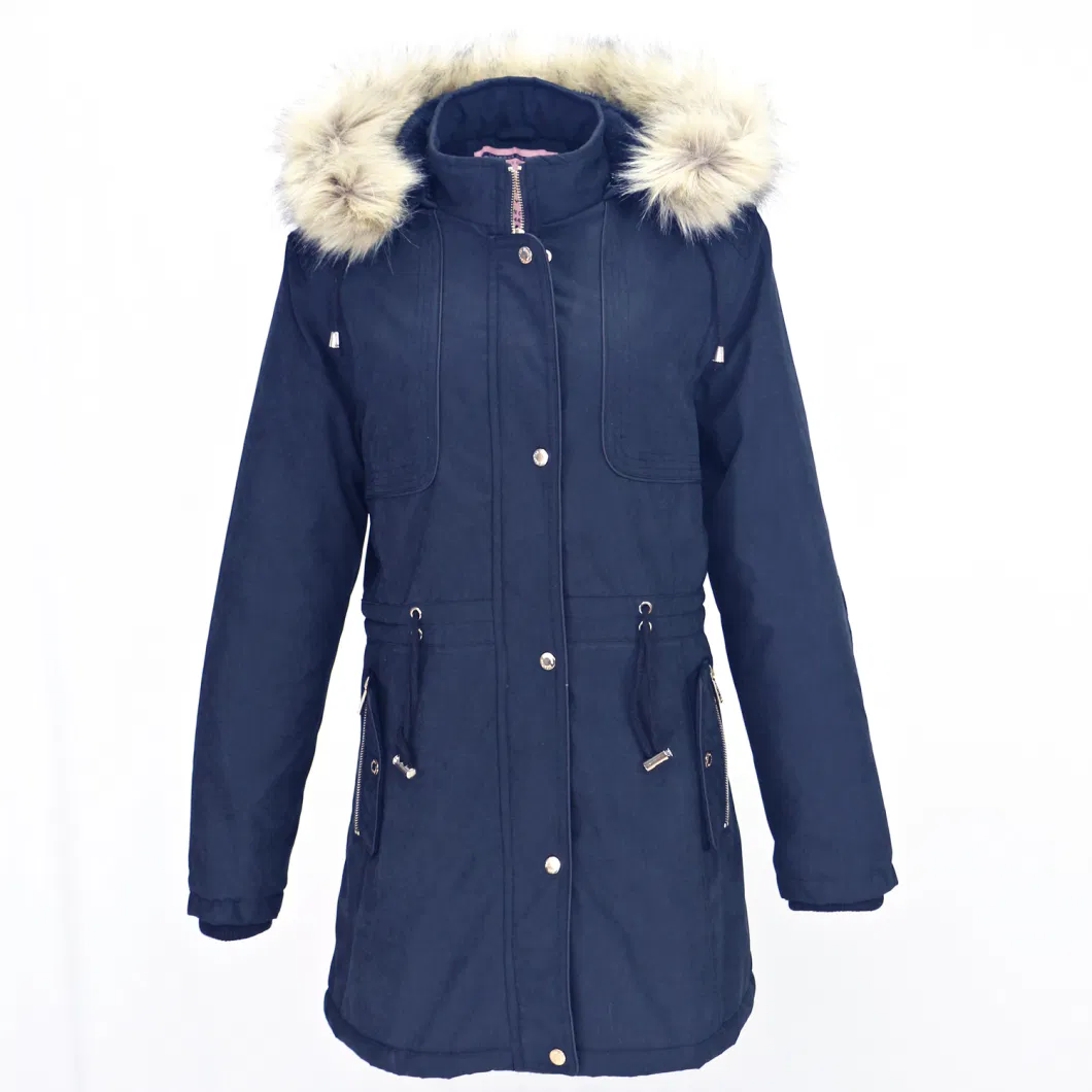 New Design Fshion Warm Winter Lady Down Coat Jacket Hood Fur