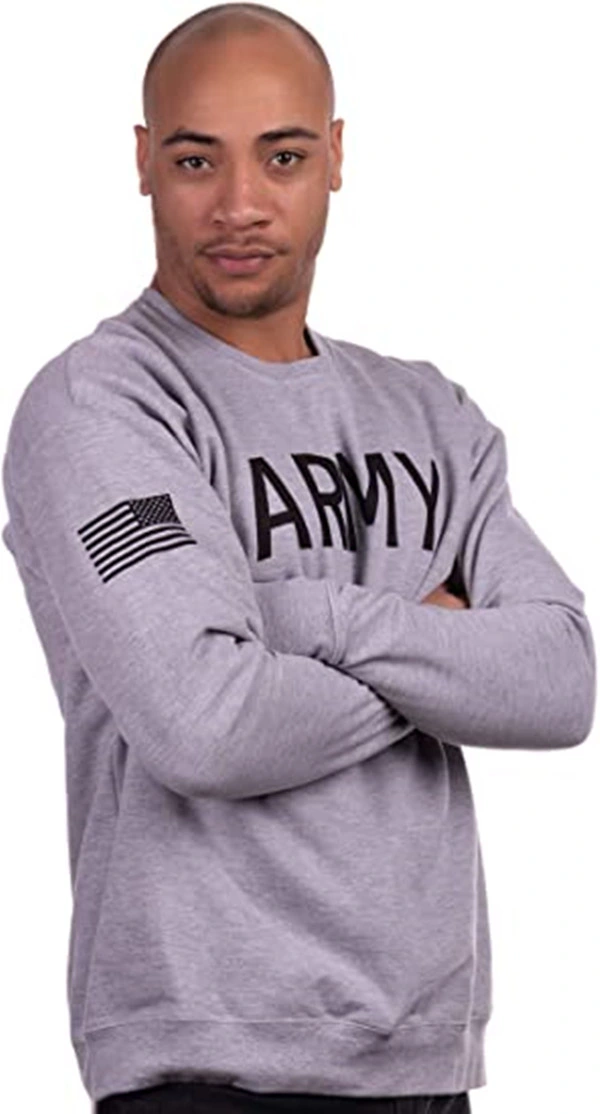 U. S. Military style Physical Training Infantry Workout Long Sleeve Fleece Crewneck Sweater