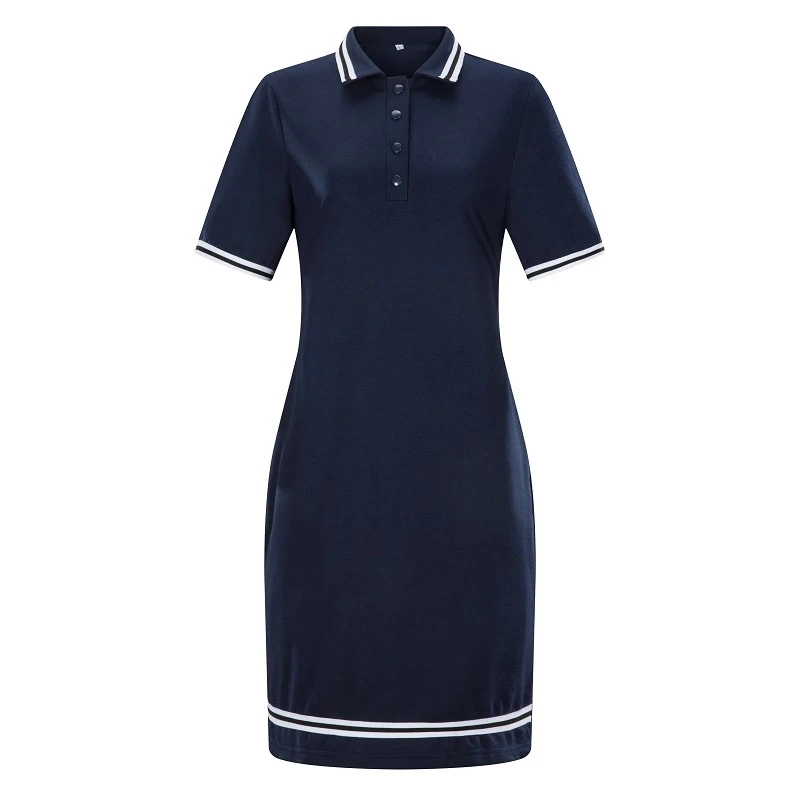 2023 Customized Polyester-Cotton Fabric Casual Dresses Plus Size Women&prime;s Dresses Polo Dress