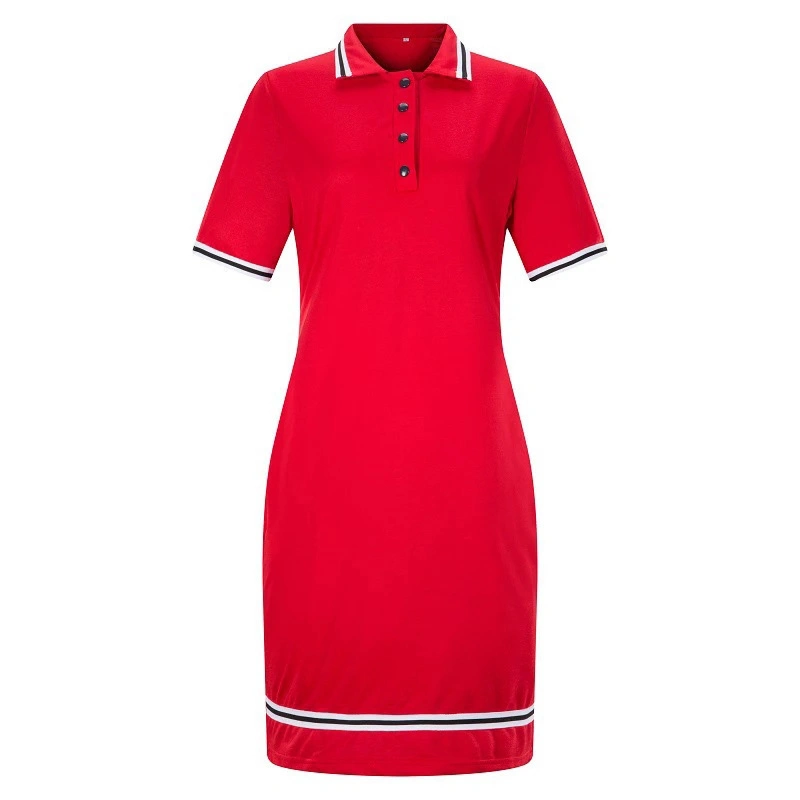 2023 Customized Polyester-Cotton Fabric Casual Dresses Plus Size Women&prime;s Dresses Polo Dress