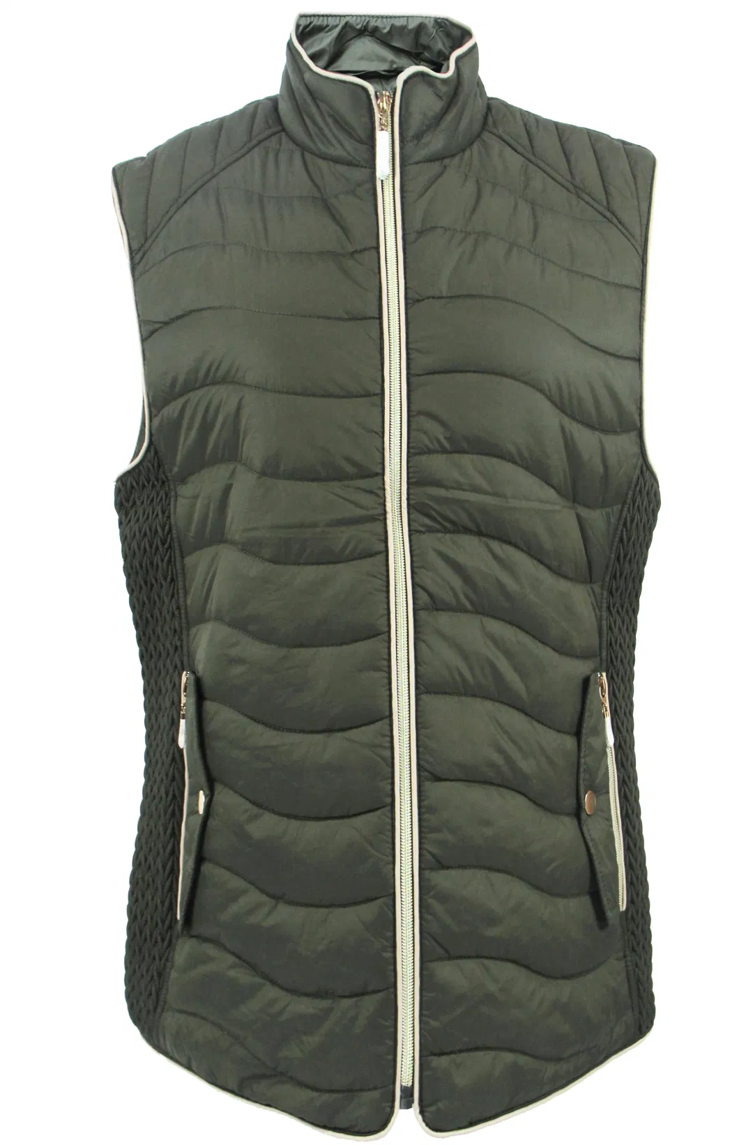 Fashion Zip up Classic Warm Unisex Winter Nylon Padded Waistcoat Vest for Women