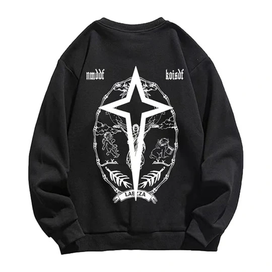 Cotton Fleece Crew Neck Pullover Hoodie Sweatshirts