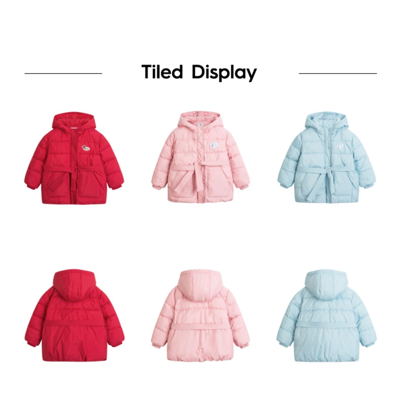 Girl /Children Hood Down Winter Long Casacas Jacket Kids Parka