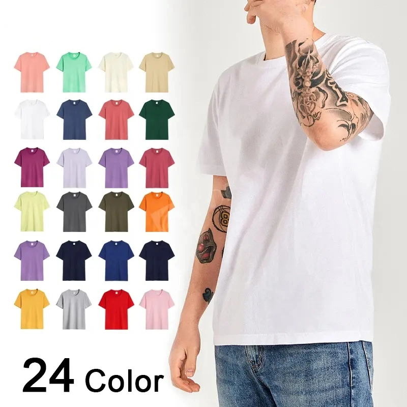 Wholesale Custom Men&prime; S Tee T Shirt Pima 100% Cotton 180g Slim Loose Dgt Printing Embroidery Short Sleeve Plain Custom Logo T Shirts Men Tshirt