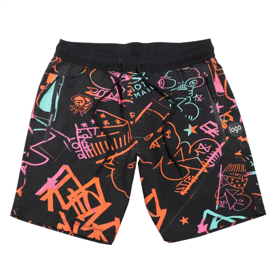 Factory Direct Supply Mens Swim Trunks Fitness Surf Beach Shorts Gym Sports Shorts Elastic Waist Short Custom Logo