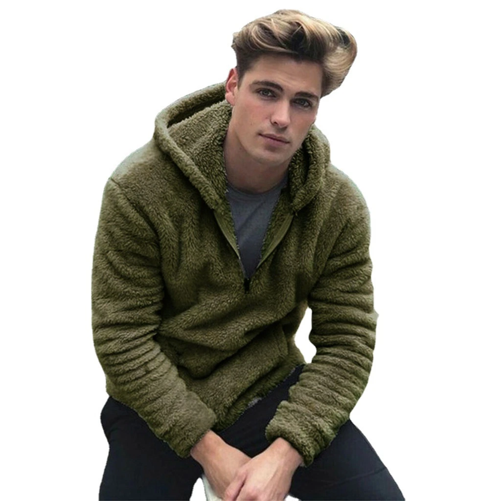 Quarter Zip Fleece Hoodies Winter Style Fitted Men Hoodie Sweatshirts