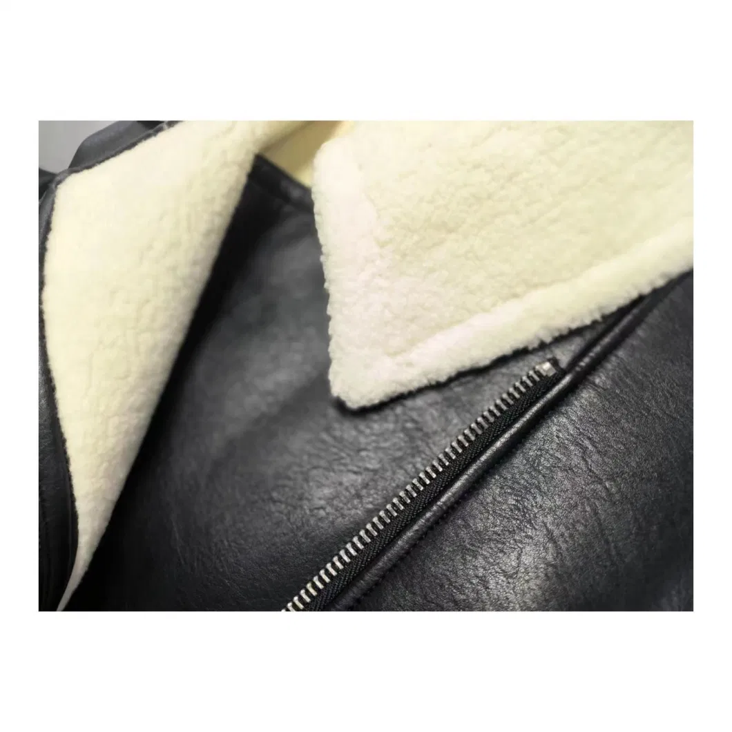 Women&prime;s Fashion Clothing Leather Fur Jacket Winter Clothes PU Faux Leather Jacket