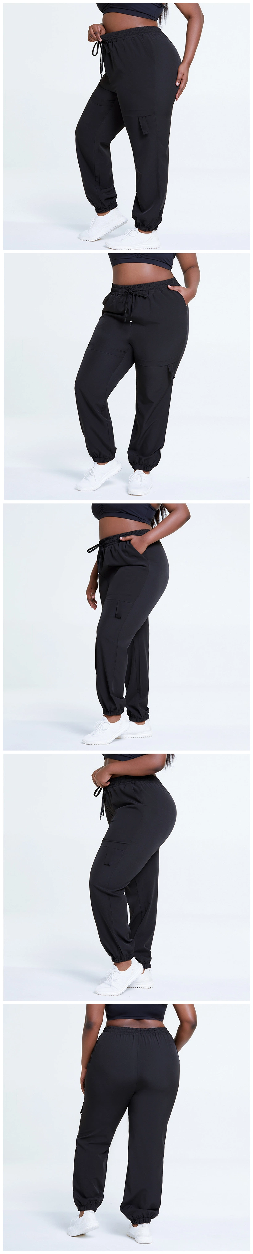 Plus Size Sports Wear Drawstring Fitness Sweatpants Women Activewear 4XL Loose Workout Gym Sport Pants Female Running Jogger Yoga Pants with Pockets