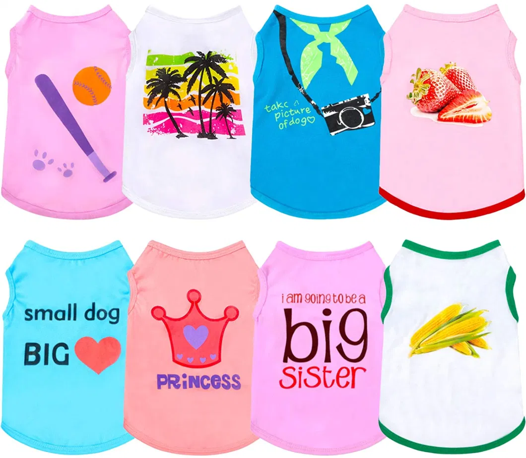 Pet T-Shirt Puppy Sleeveless Dog Clothes Soft Comfortable Dog Sweatshirt