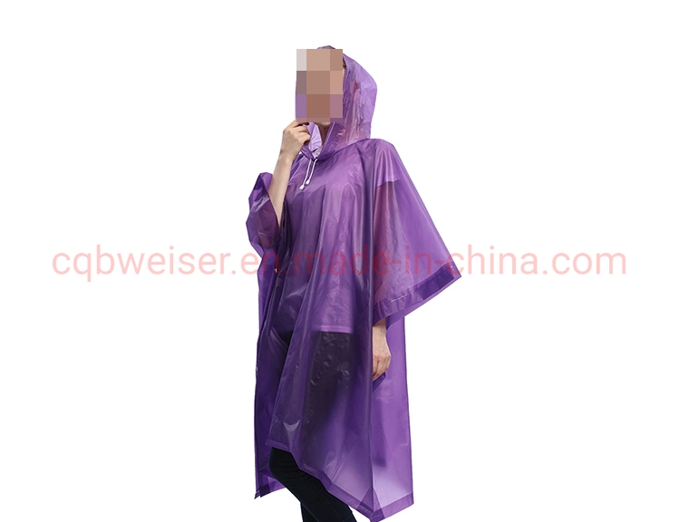 Wholesale Reusable Adult EVA Waterproof Tactical Women Poncho Plastic Raincoat