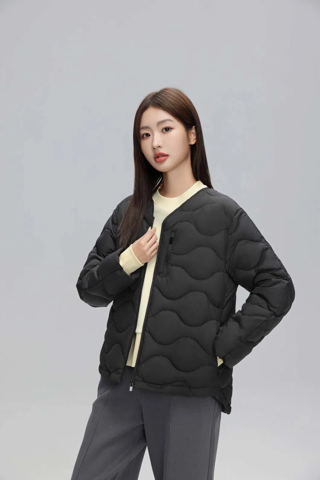 Factory Lightweight Winter Down Jacket Nylon Duck Down Coat for Women