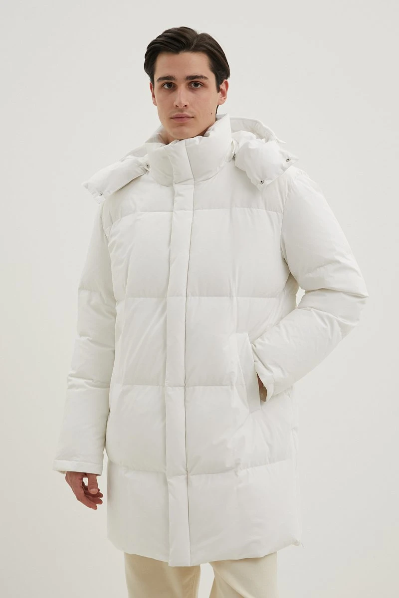 Customized Logo ODM OEM White Casual Wind-Proof Men&prime;s Warm Puffer 90 Duck Down Jacket with Hood