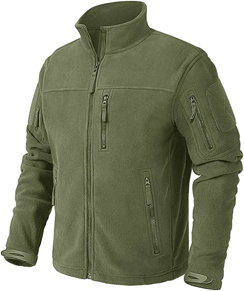 Men&prime;s Full-Zip Tactical Jacket Soft Winter Fleece Coat with Zipper Pockets