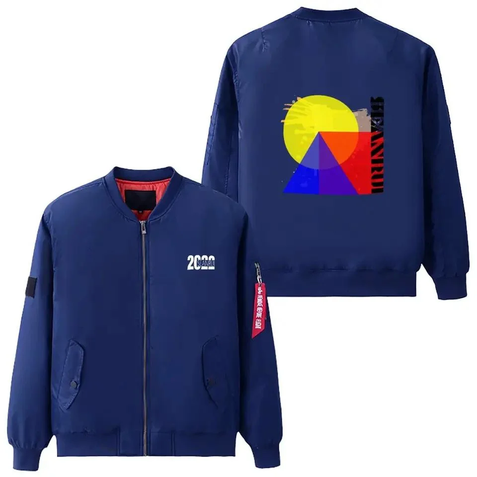 OEM Custom Embroidery Logo Polyester Windbreaker Coat with Zipper Winter Jackets for Men