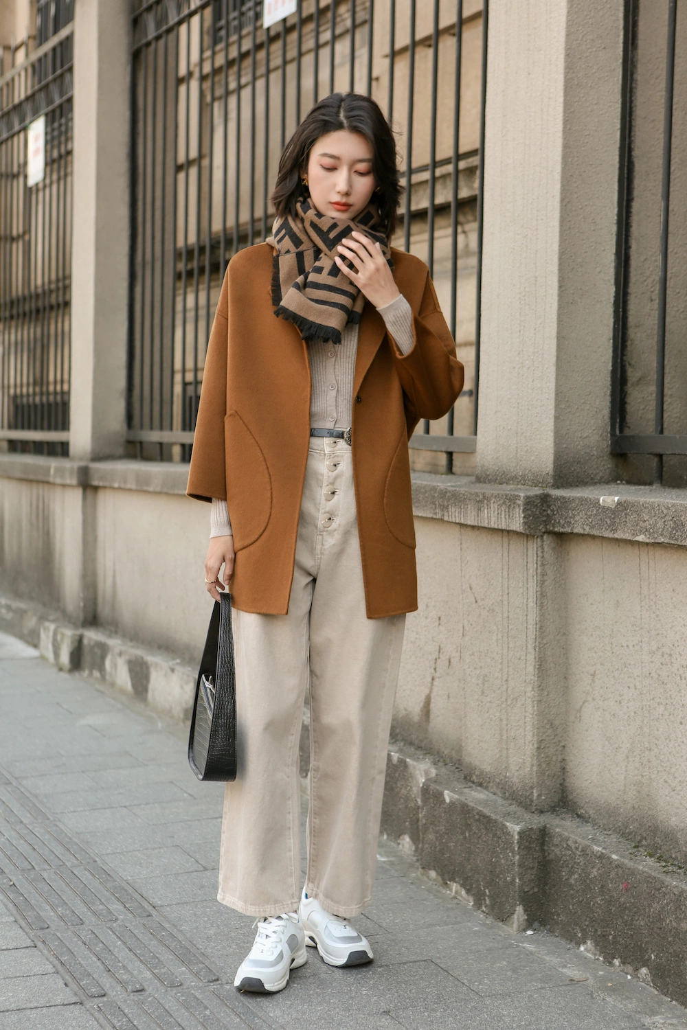 Elegant Cashmere Solid Casual Wool Women Woolen Coat