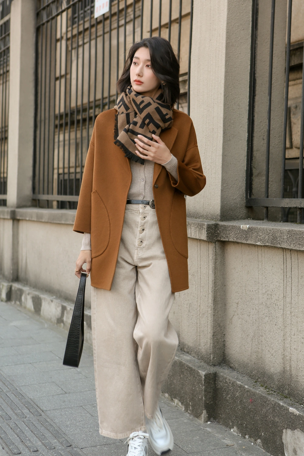 Elegant Cashmere Solid Casual Wool Women Woolen Coat