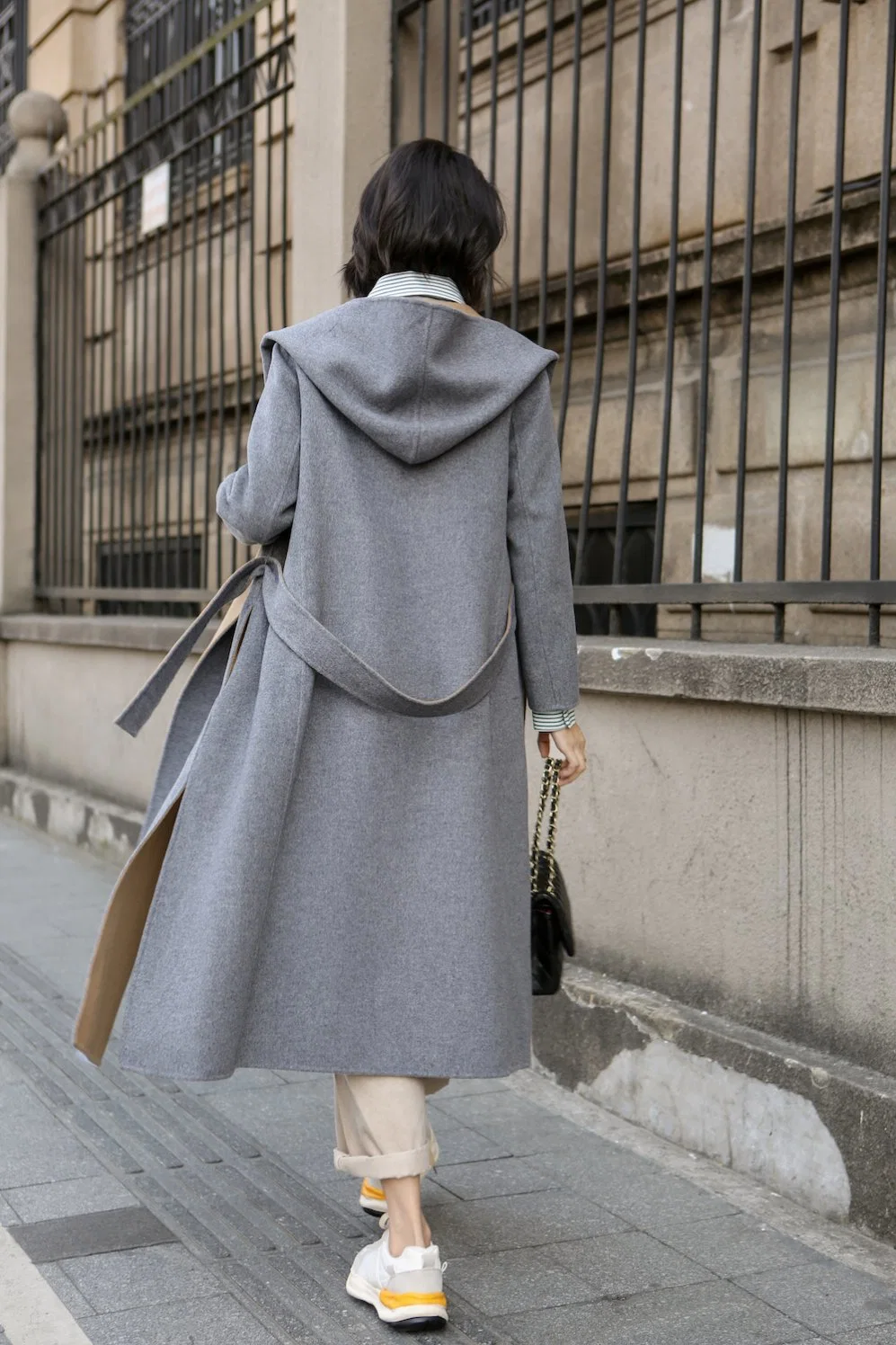 High Quality Ladies Woolen Long Trench Coat for Women