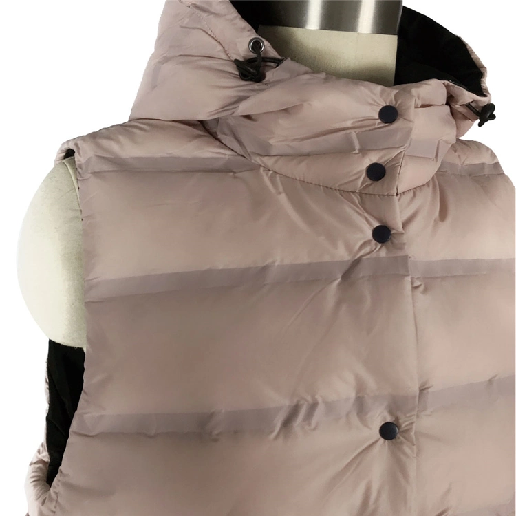 2023 New Custom Fashion Warm Lightweight Sleeveless Vest Warm Hooded Down Jacket for Winter Women