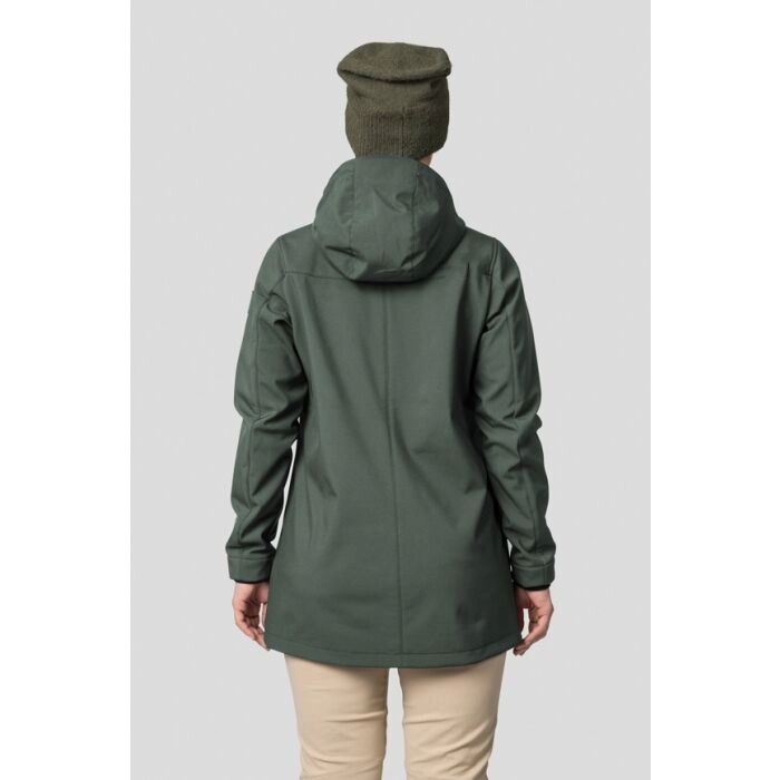 Ladies Softshell Long Coat with Reinforced Seams and High Collar