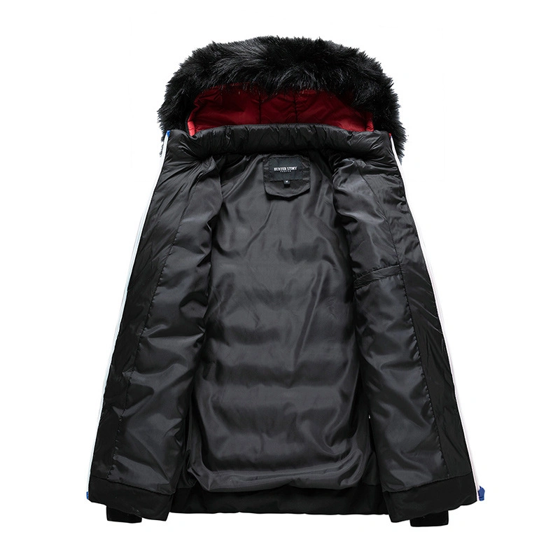 2021 New Style Winter Waterproof Coats Nylon Cotton-Padded Jackets for Men with Fur Hood