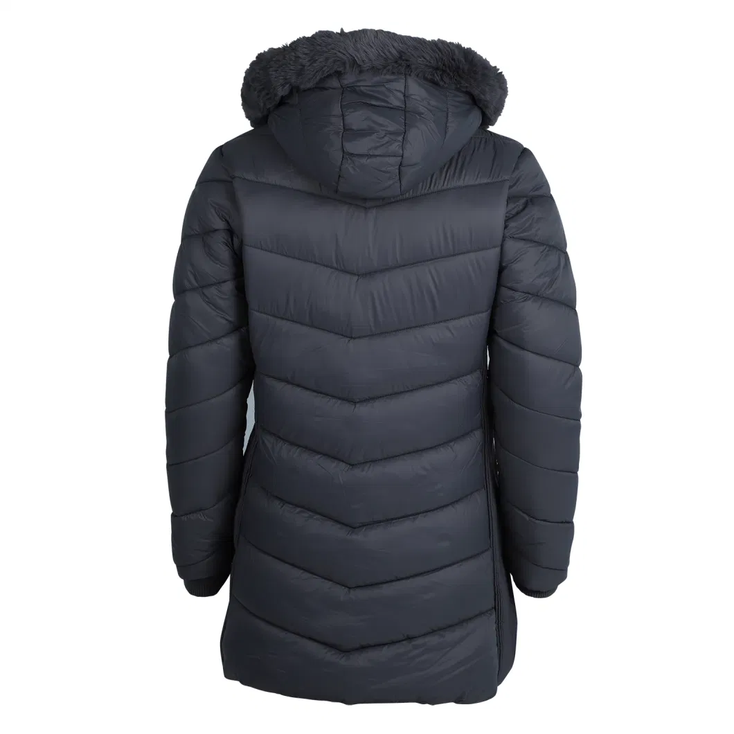 Women&prime; S Ultralight Fake Down Jacket Parka Long Winter Outdoor Coat