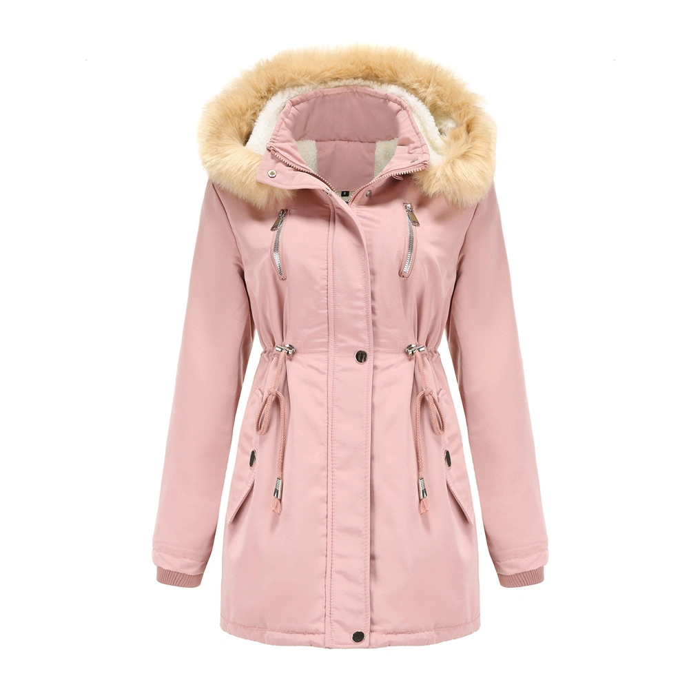 Womens Thick Velvet Winter Jackets Coat Women Detachable Hoody Fleece Winter Jacket