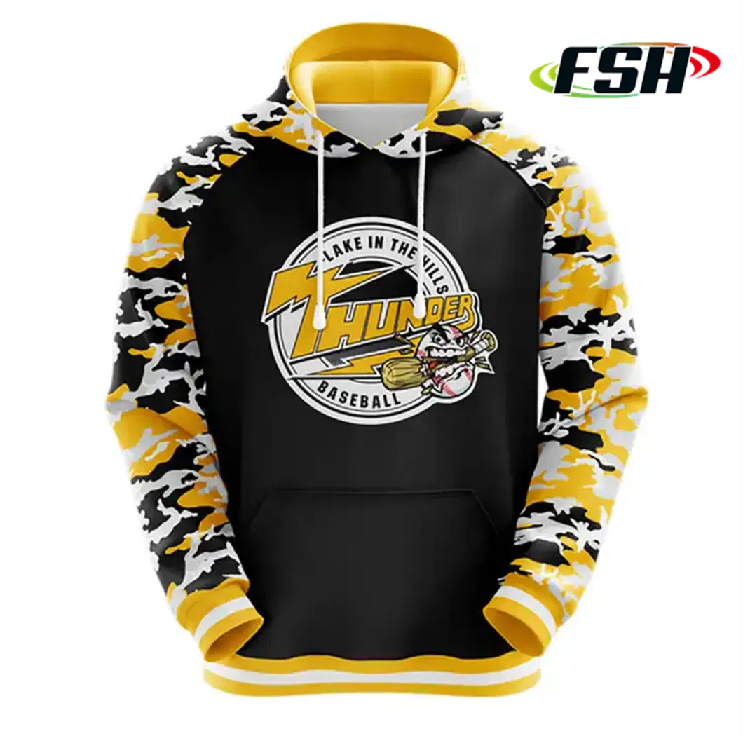 New Design Custom Fluorescent Color Bright Sublimation Sports Wear Hoodie with Fleece