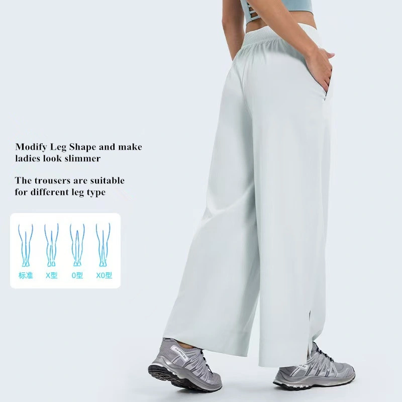 Women&prime;s Casual Business Work Trousers Baggy Pants Quick Dry Long Palazzo Pants