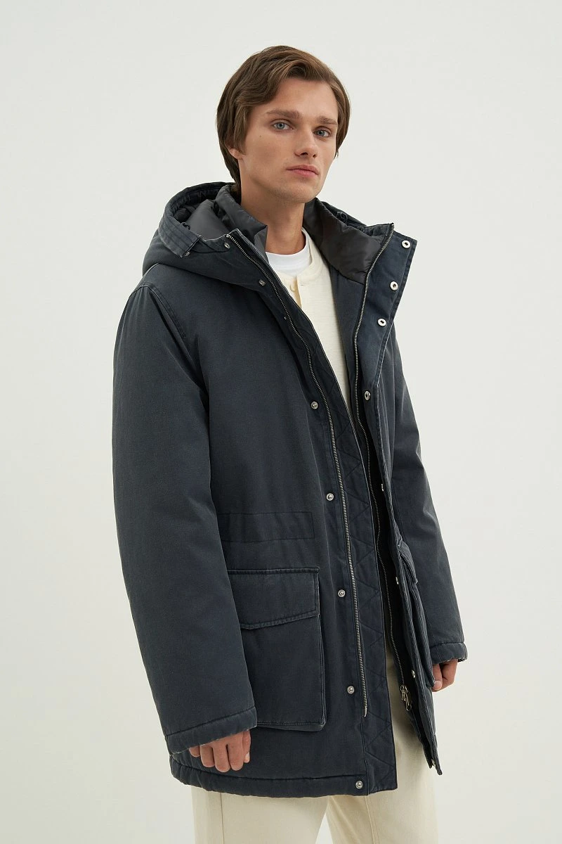 Custom Winter Quality Old School Wash-Cotton Style Men&prime;s Puffer Duck Down Jacket with Hood Casual and Classic