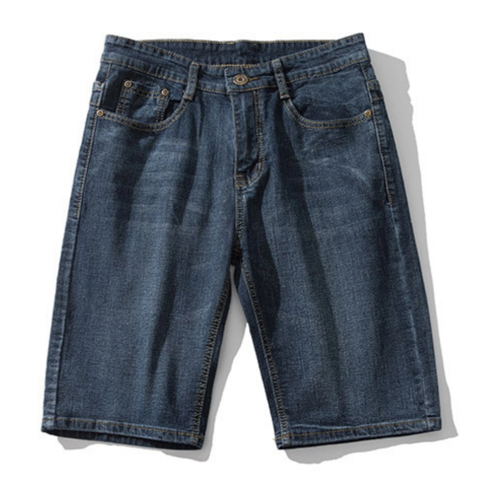 Fashion Vintage High Quality Cotton Polyester Blend Men Denim Shorts