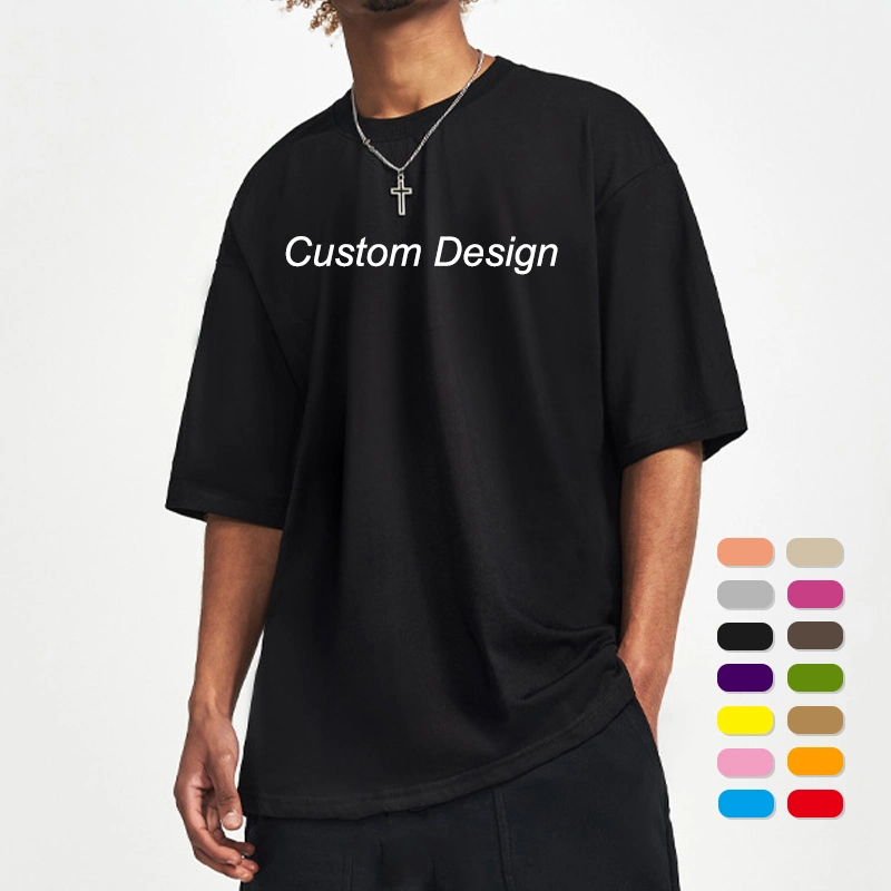 Heavyweight Oversized Duty Blank Black Tshirt Wholesale Heavy Weight Metal Cotton T Shirts Unisex Oversize PRO Club Men T Shirt