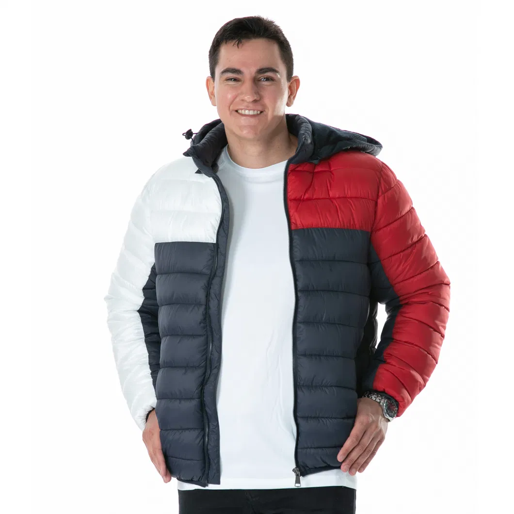 Custom High Quality Fashionable Men Short Puffer Warm Down Jacket with Hood