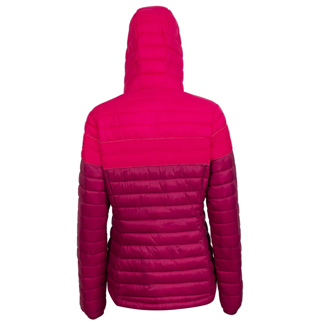 Light Weight Women&prime;s Winter Fake Down Insulated Padded Jackets with Hood