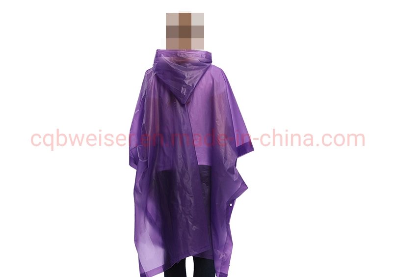 Wholesale Reusable Adult EVA Waterproof Tactical Women Poncho Plastic Raincoat