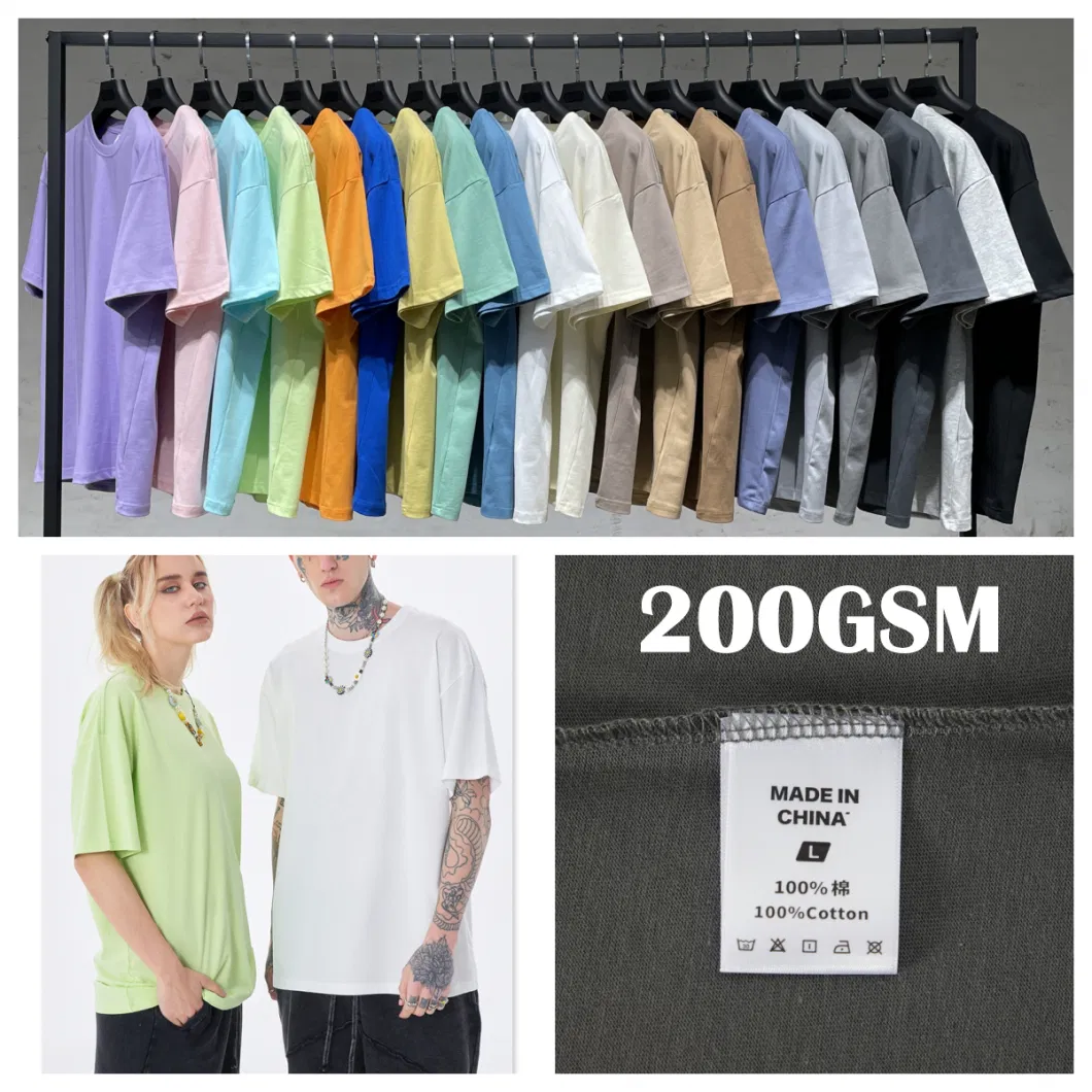 260g Heavy 100 Cotton Wholesale White High Quality Customized Essential DTG Custom Blank Plain Unisex Oversized Drop Shoulder Tee Shirt Mens T Shirt Printing