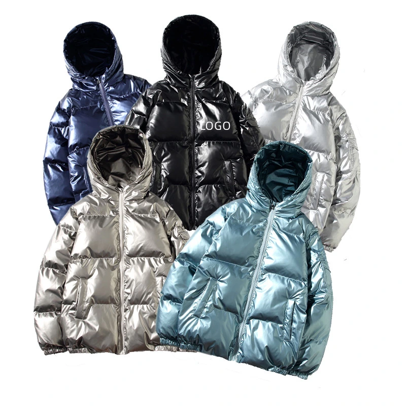 Wholesale Winter Black Bomber Shiny Puffer Men Down Plus Size Jackets