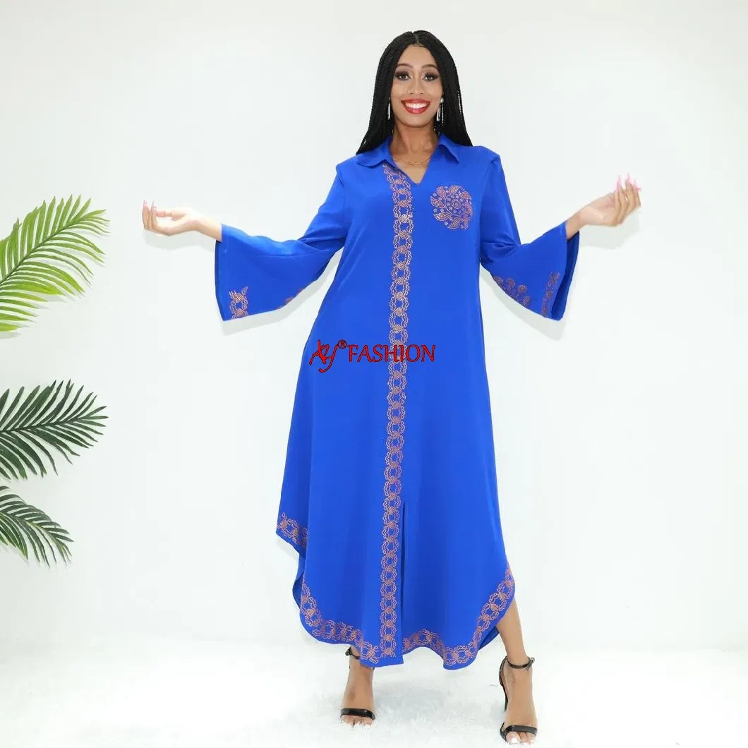 Embroidered Attire Ladies Shirt Dresses Ay Fashion An6027 Ghana Kaftan Maxi Dress